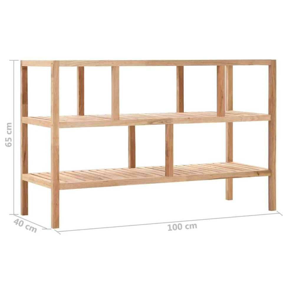 vidaXL Scaffale da Bagno in Legno di Noce 100x40x65 cm - Immagine 2 di 4