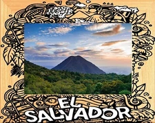 El Salvador Laser Engraved Wood Picture Frame Landscape (5 x 7)