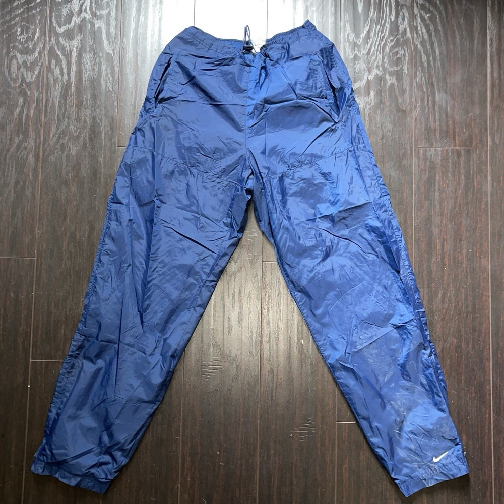 Vintage 90s Nike Swoosh Blue Insulated Nylon Track Pants