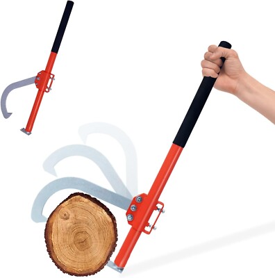 Cant Hook - 28'' Wood Log Moving Tool With Adjustable Hook & Rubber Grip Handle