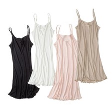 Women Silk Dress Silky Camisole Nightdress Cami Ruffle Underdress Soft Slim