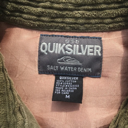VTG Quicksilver Jacket Men's Medium Salt Water Denim Corduroy 90s Grunge Skate image 5