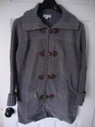 NEW Denim & Co. Women Toggle Closure Sweater Coat w/ Corduroy Trim Gray Size M