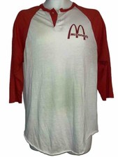 VTG MCDONALD  S Raglan Baseball Jersey Shirt Single Stitch Uniform Logo L Rare