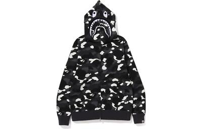 A Bathing Ape BAPE City Camo Shark Full Zip Hoodie (SS23) Black | eBay