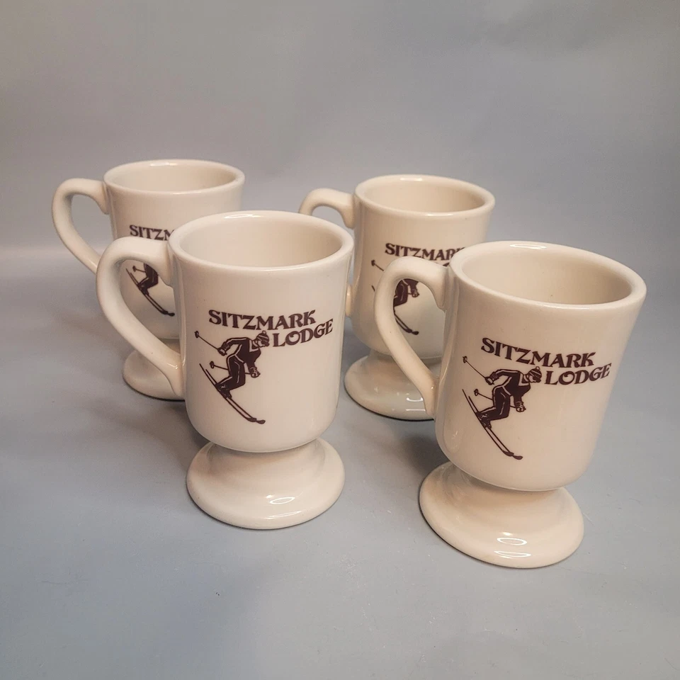 Taza de té de café de gres vintage Seatmark restaurante 4 tazas esquí albergue hotel Foto 2 de 4