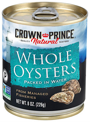 Crown Prince Natural Whole Boiled Oysters 8-Ounce Cans (Pack of 12)