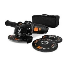 WEN 7.5-Amp 4-1/2-Inch Corded Angle Grinder with 3 Discs and Case, 94475