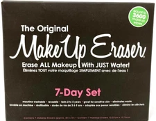 The Original Makeup Eraser 7 Day Set & Bonus Laundry Bag Towel 5in x 4in Black