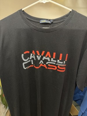 Cavalli Class Shirt Men's Size Medium Green Short Sleeve T-shirt Graphic Tee