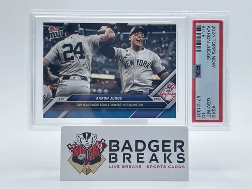 2024 Aaron Judge Topps Now #249 Yankees Blue #/49 PSA 10 JR