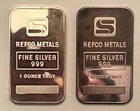 Vintage Pair Simmons Refco Metals 1 T-oz 999 Silver Bar… 2 Oz Total