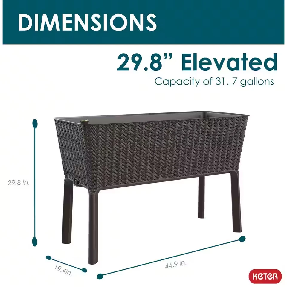 Easy Grow 44.9 In. W X 29.8 In. H Brown Raised Garden Bed - Image 2 of 4