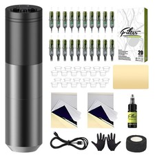 Filter Tattoo Gun Kit - Complete with Rotary Machine Pen, 1500mAh...