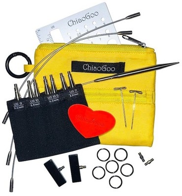 GENUINE ChiaoGoo TWIST Shorties (Yellow) Large Set (US 9 - US 11) | 7230-L