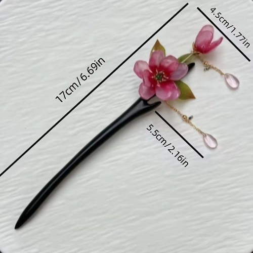 Tassel Chinese Style Hairpin Lotus Flower Hanfu Hair Stick Women - Picture 2 of 7
