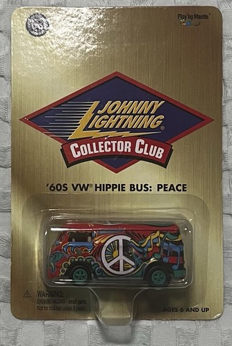 60s Volkswagen Hippie Bus - Johnny Lightning 1:64 Peace Van T1 VW Collector Club