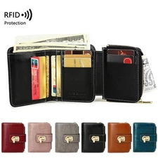 Small Trifold Wallet Women's PU Leather Purse Credit Card Coin Cash Holder Gift