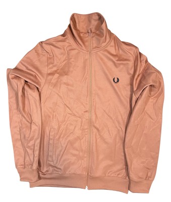 Fred Perry Light Rust Red/Peach Full-Zip Track Jacket Bomber NWT M