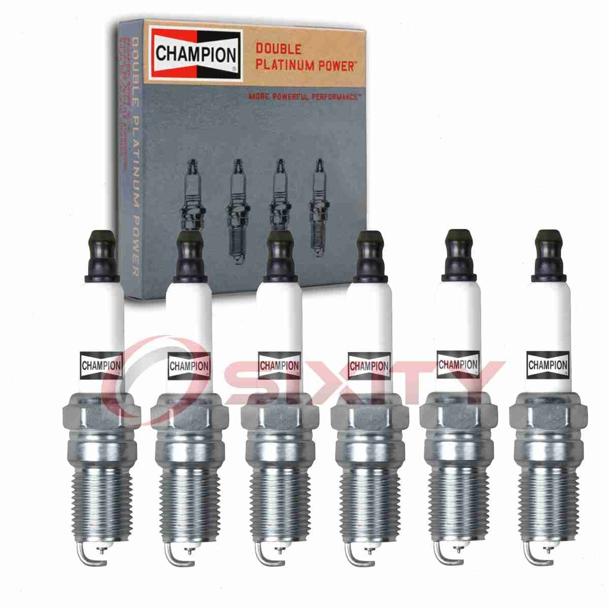 6 pc Champion Double Platinum Spark Plugs for 1987-1993 Mercedes-Benz 190E uv