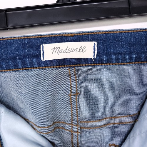 Madewell Jeans Womens 32 Raw Hem Fray Distressed 10" High-Rise Skinny Button Fly - Picture 13 of 16