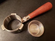 55mm Coffee Bottomless Three 3 Ear Portafilter Oak Compatible W/ Breville