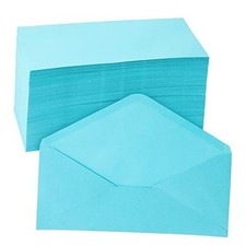 200 Pack 10 Colored Envelopes Bulk - Gummed Seal Letter Size for Party Blue