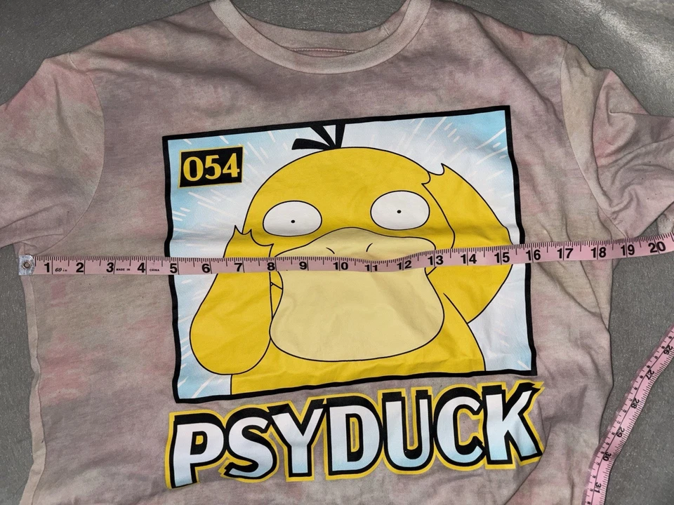 Graphic T-Shirt with Pokémon Psyduck scream design Sm UNISEX Tie Dye Mad Engine - Image 4 of 4