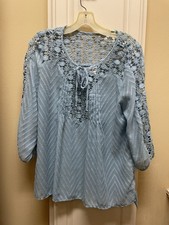 Light Blue Blouse, M, light weight  Loose Fit