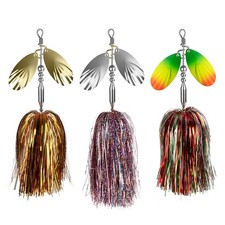 Fishing Spinner 3pcs, Musky Bucktail Spinnerbait with Double Blades for Pike,...