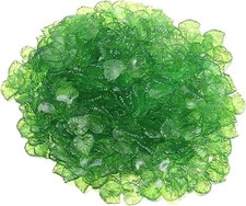 100Pcs Transparent Green Acrylic Leaf Pendants Bead Charms 15mm,
