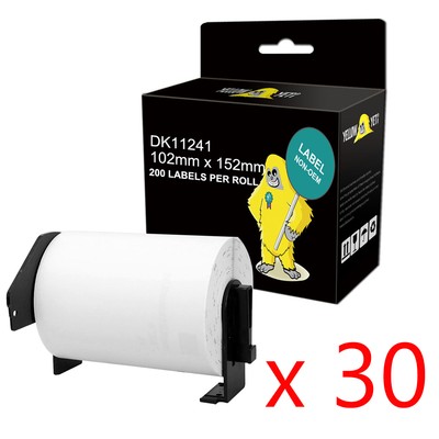 30 X ADRESSETIKETTEN KOMPATIBEL MIT BROTHER DK11241 102mm x 152mm
