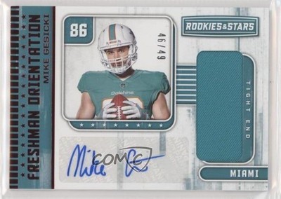 2018 Rookies & Stars Freshman Orientation Relics 46/49 Mike Gesicki Auto RC rg2