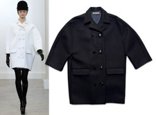 Vintage Balenciaga Fall 2006 Black Wool Cocoon Egg Coat 42 Couture Ghesquiere