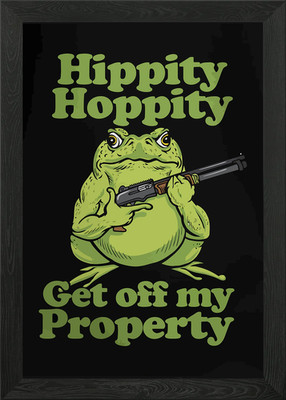 Hippity Hoppity Frog Meme Framed Wall Art Poster Canvas Print Picture