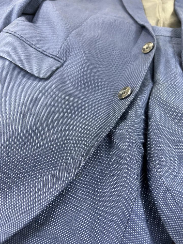 Perry Ellis Portfolio Suit Mens 42R 36x32 Blue Slim Fit 2 Piece Two Button - Image 2 of 4