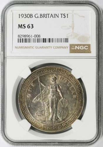 1930-B Great Britain Silver Trade Dollar T$1 NGC MS63