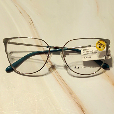 Armani Exchange AX1058 6043 Silver Metal Full Rim Eyeglasses Frames 54/16/140