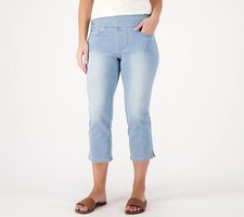 Belle by Kim Gravel Petite TruTemp Denim Crop Jeans Light Wash 32 New