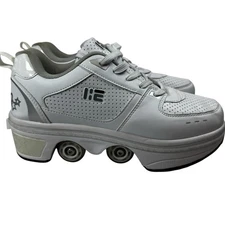 Kick Speed Original Roller Skate Shoes Size EU 40 US 8.5 White Low Top