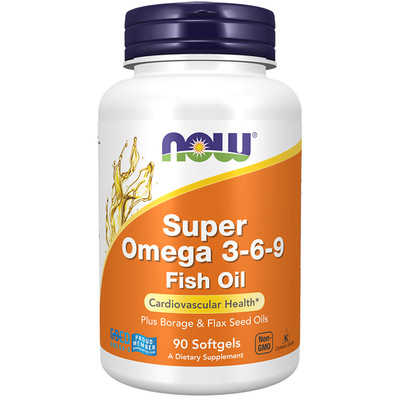 Omega 3-6-9 1200 mg 90 weichkapselnn Gehirn und Herz Now Foods