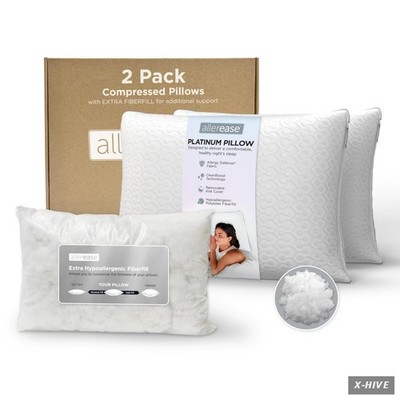 Allerease Platinum 2-In-1 Adjustable Pillow,Cleanboost Allergen Barrier,Extra