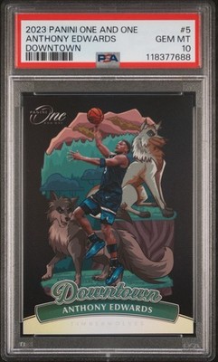 2023-24 Panini One And One - Downtown #5 Anthony Edwards SSP PSA 10 GEM MINT