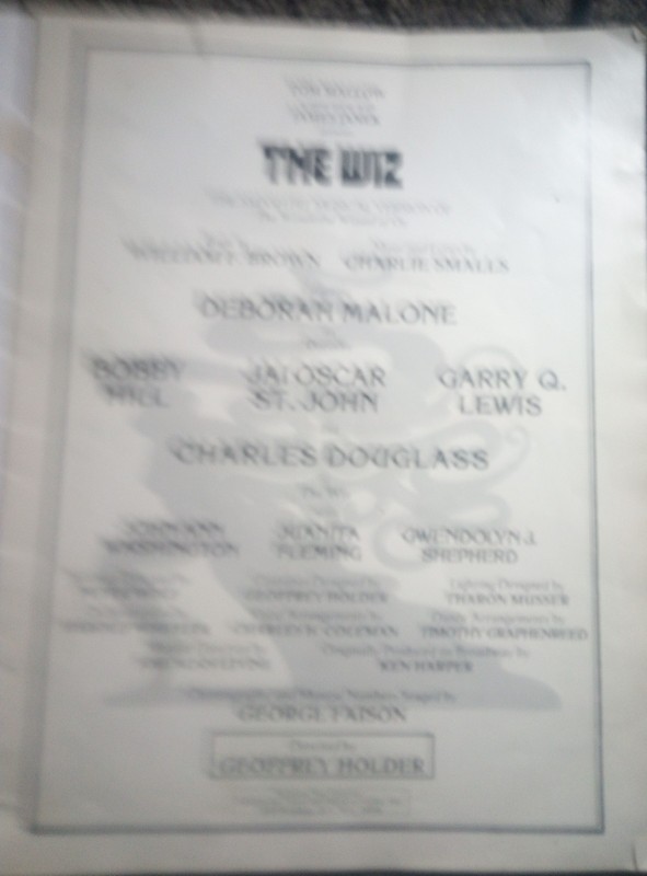 The Wiz 1974 Original Broadway Cast Program Stephanie Mills, Geoffrey Holder