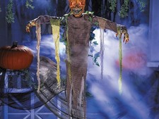 5 Ft Hanging Pumpkin Ghoul Halloween Prop Light Up Scary Decor Indoor Outdoor