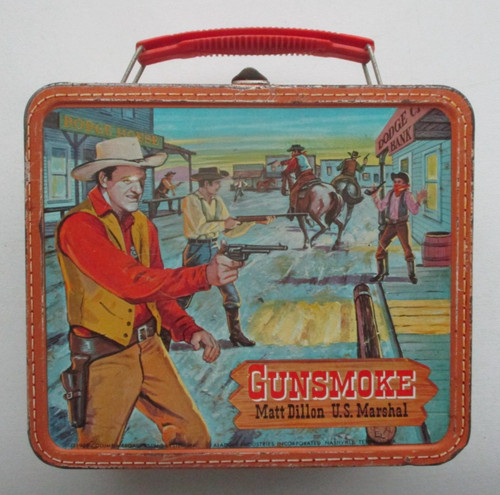 Vintage 1959 Gunsmoke Metal Lunchbox Aladdin Matt Dillon US Marshal Western USA
