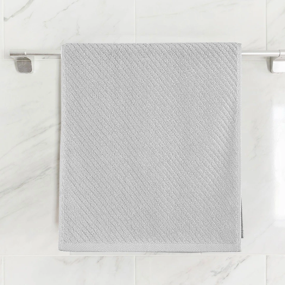 Toallas de mano de lujo 100 % algodón acanalado 2 piezas toallas faciales de secado absorbentes Foto 3 de 4