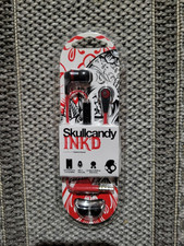 Skullcandy S2IKDY-010 Ink'd Earbud Headphones with Mic, Red, New 