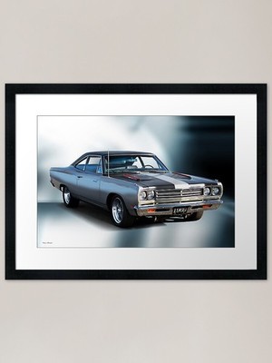 1969 Plymouth Roadrunner 383 gerahmtes gerahmtes Wandbild Poster Leinwanddruck Bild