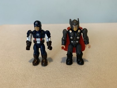 MEGA BLOKS MARVEL SERIES 2 THOR & CAPTAIN AMERICA MINI ACTION FIGURES NO WEAPONS
